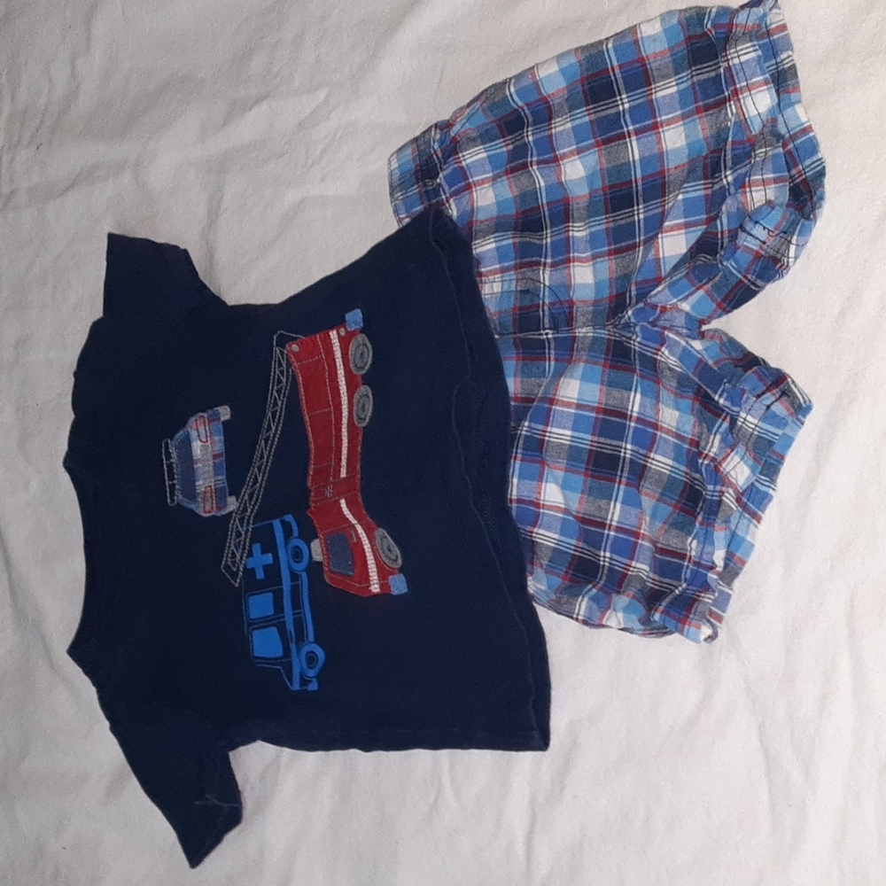 💥5/$25 Child Of Mine Boys 24M Shirt Shorts Bundle Set - Picture 1 of 7